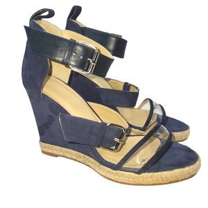 Ritch Erani Nyfc Women Navy Blue Open Toe Wedge H… - image 1